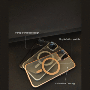 I Phone 14 Transparent Back Cover(MagSafe Compatible)anti-yellow edge protection