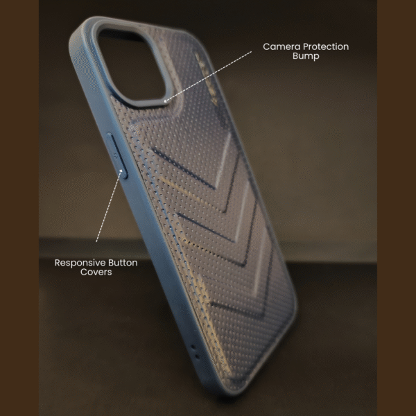 iPhone 14 Plus Protective Case – Premium Blue Edition Textured Grip Design Slim & Protective - Image 3