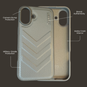 Rugged Armor Textured Back Cover for iPhone 16 Plus Strong Grip + Rugged Protection