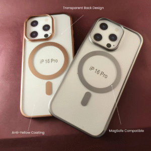 I Phone 16 Pro Transparent Back Cover sleek premium look anti yellow Shockproof
