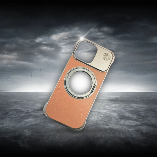I Phone 16 Pro Max Premium Hard Back Cover – Leather Finish with Perfume Holder magnetic support - Image 2
