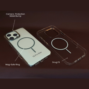 Premium Transparent MagSafe Back Cover for iPhone 16 Pro Max Strong Protection+Slim Cover