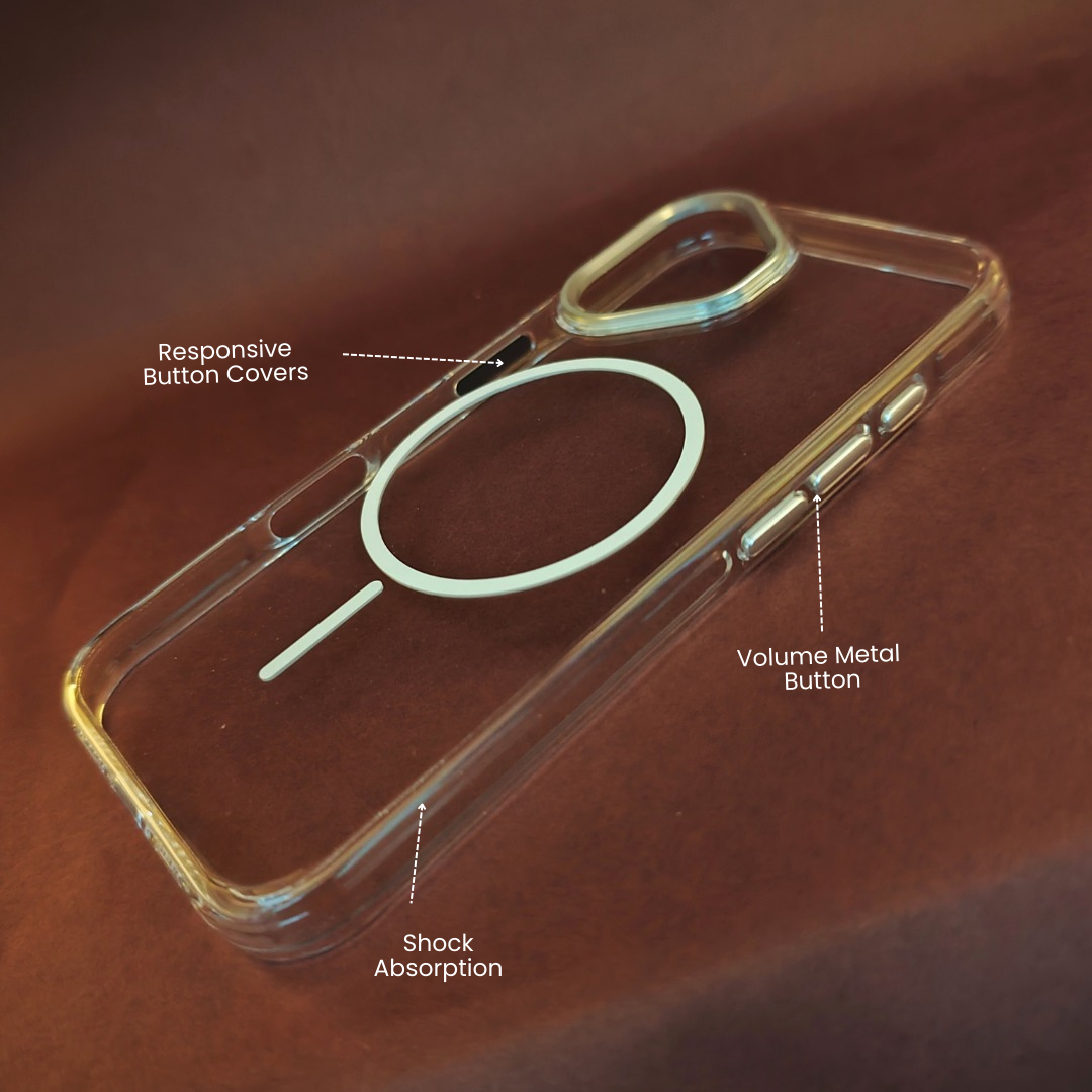 Premium Transparent MagSafe Back Cover for iPhone 16 Crystal Clear Protection with MagSafe - Image 3